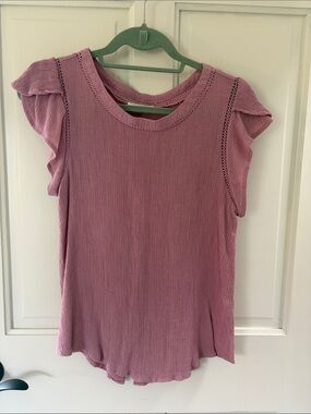 mine Mauve Ruffle-Sleeve Knit Tank